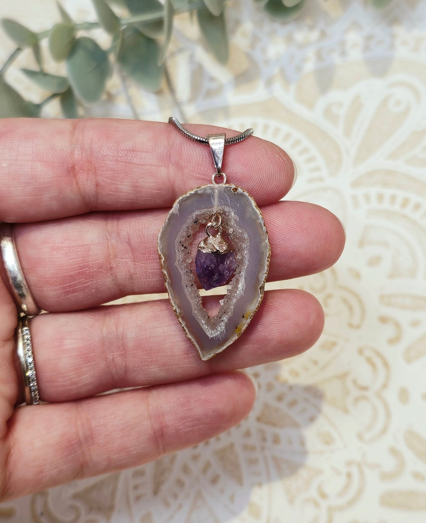 Collier Agate et Améthyste