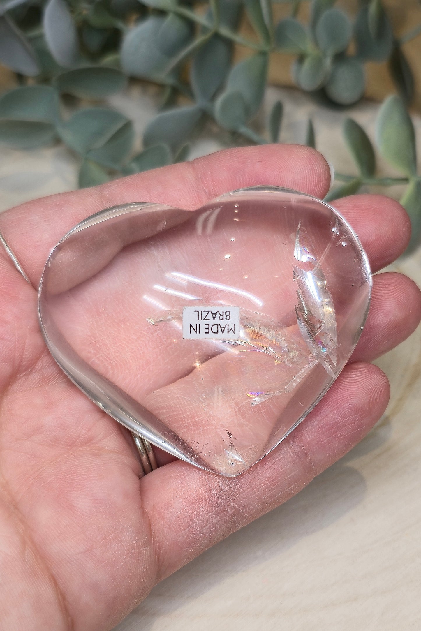 Coeur en Quartz clair (extra clair) du Brézil