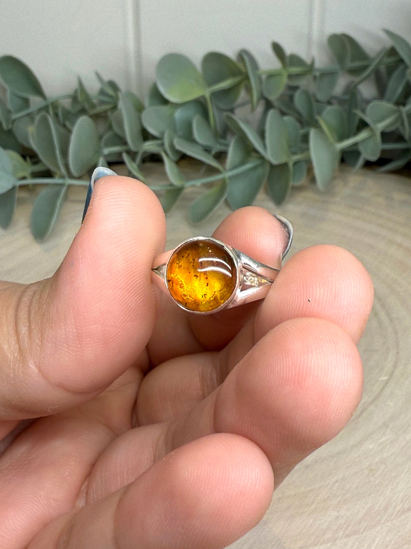 Bague ronde Ambre Baltique