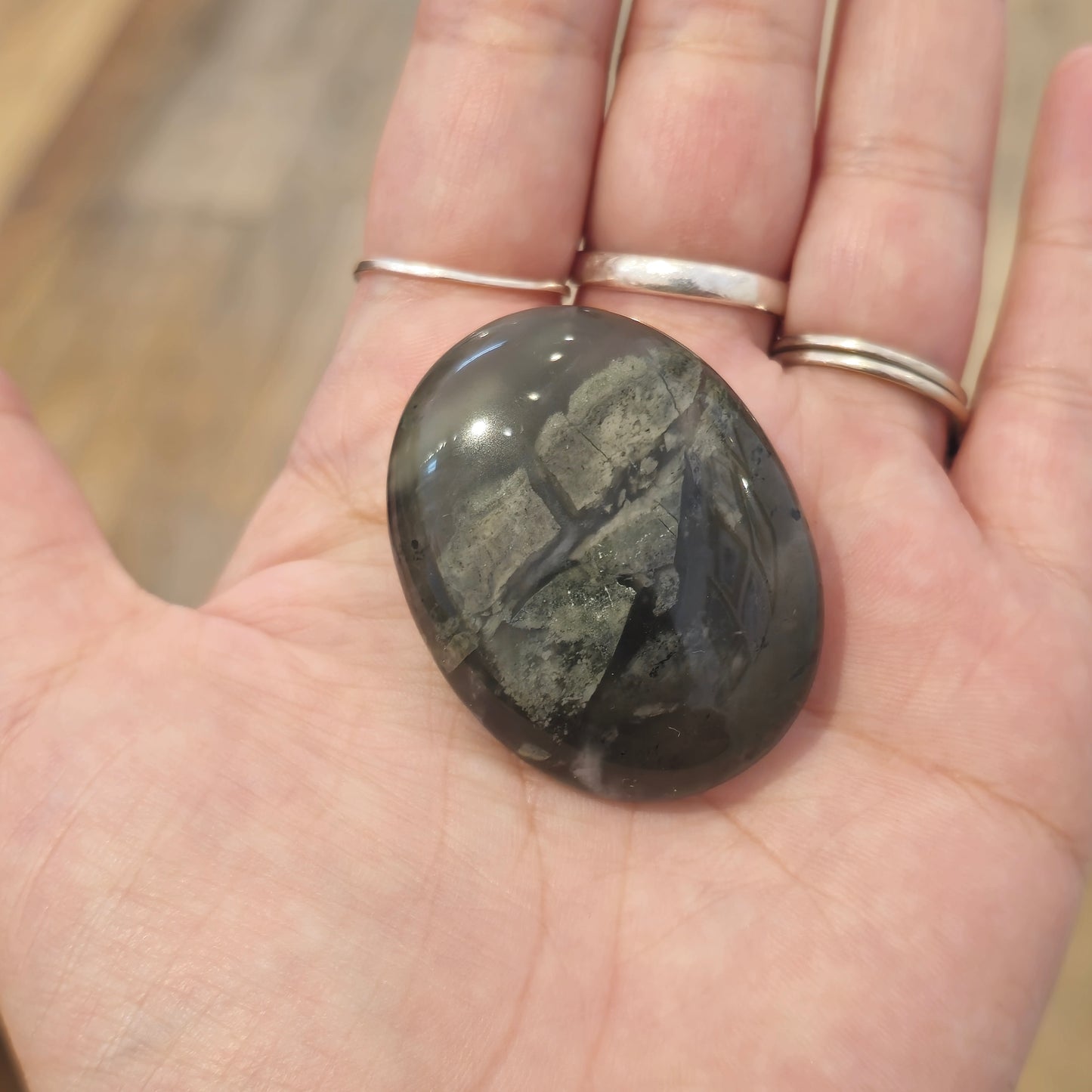 Pierre de paume en Jaspe Sang africain