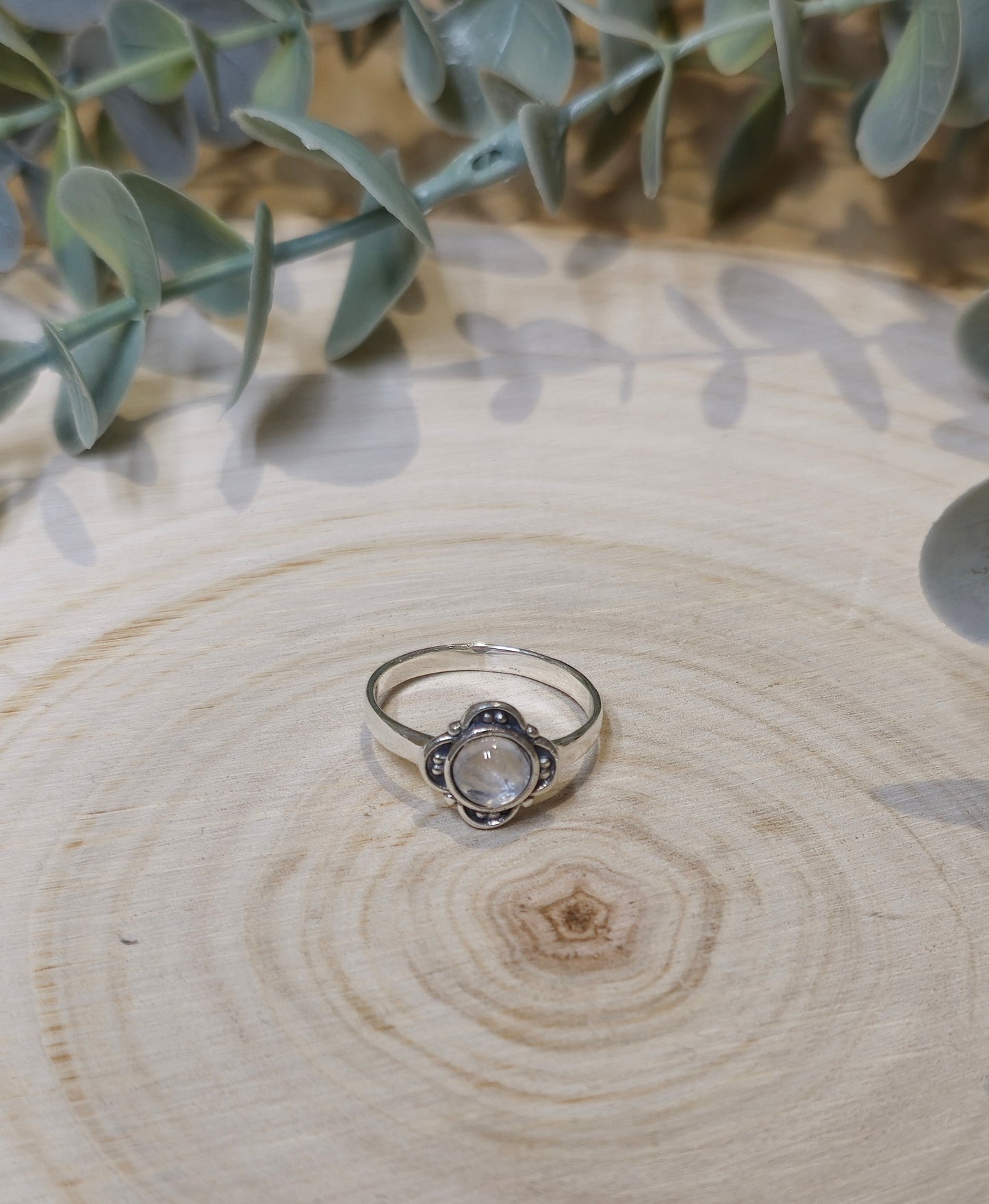 Bague Pierre de lune Arc-en-ciel