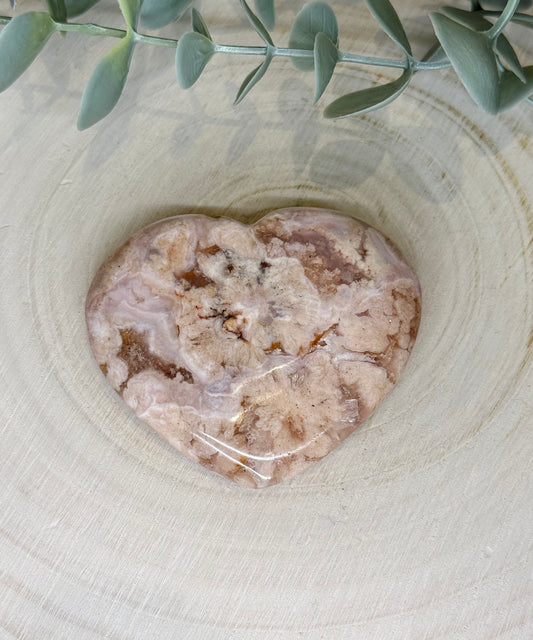 Coeur en Agate Fleur