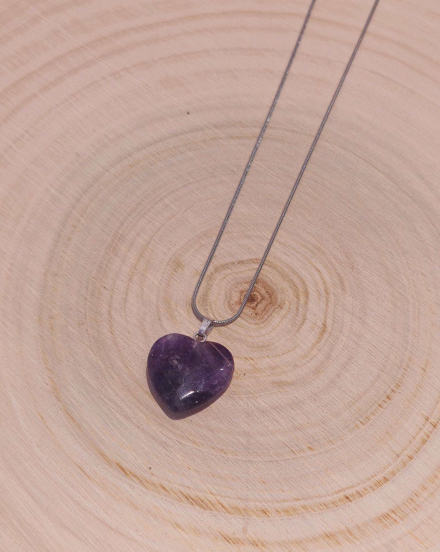 Collier en coeur en Améthyste