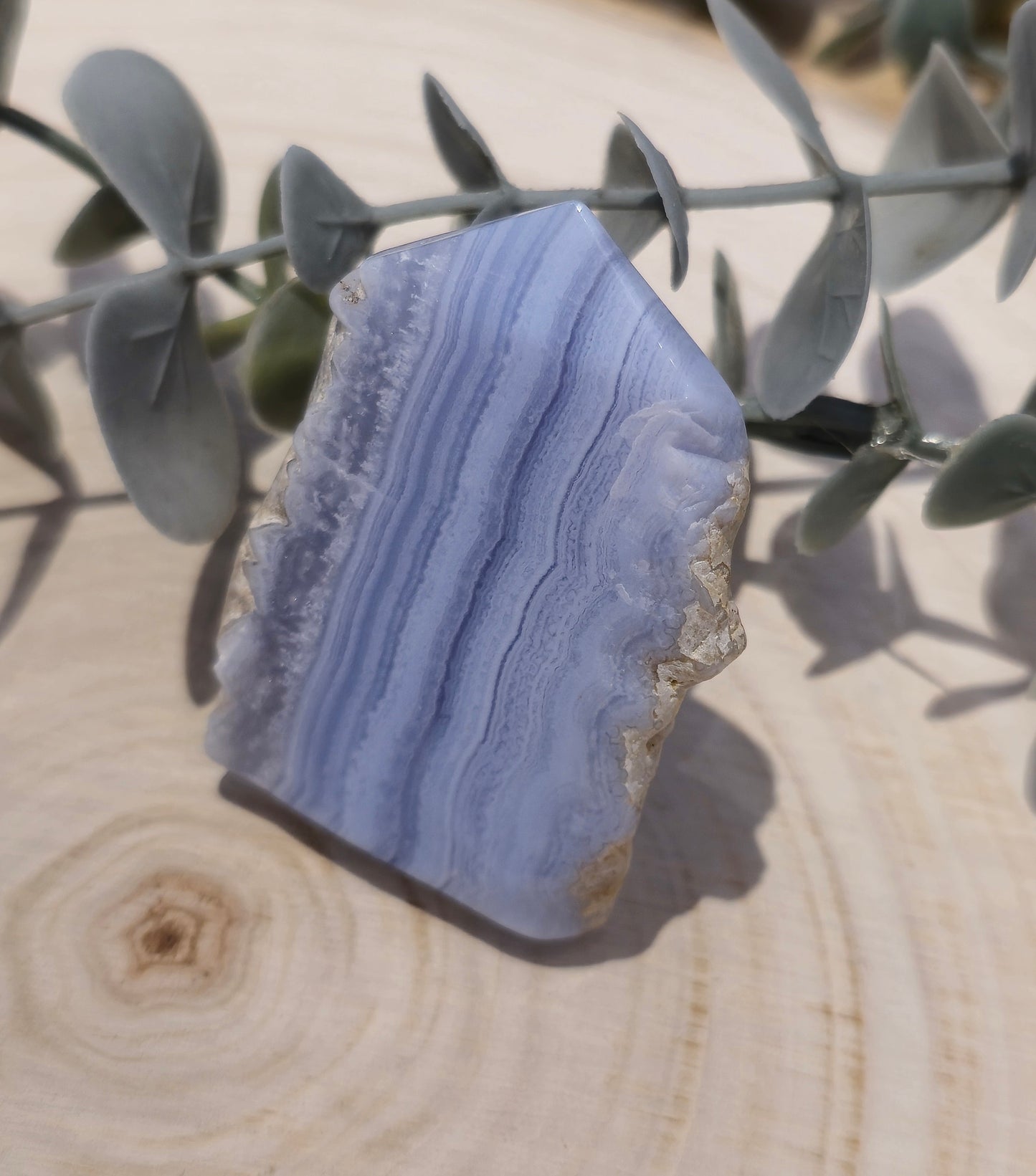 Tranche Agate dentelle bleue