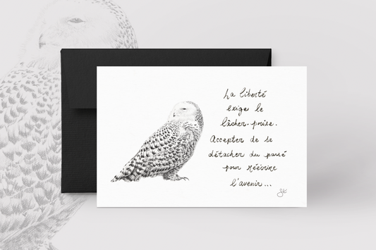 Carte de souhaits - Le Harfang des neiges et La liberté