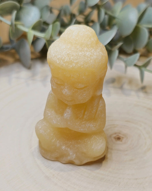 Bouddha en Calcite jaune