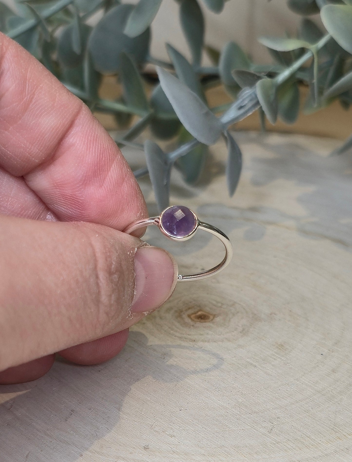 Bague ronde petit Améthyste