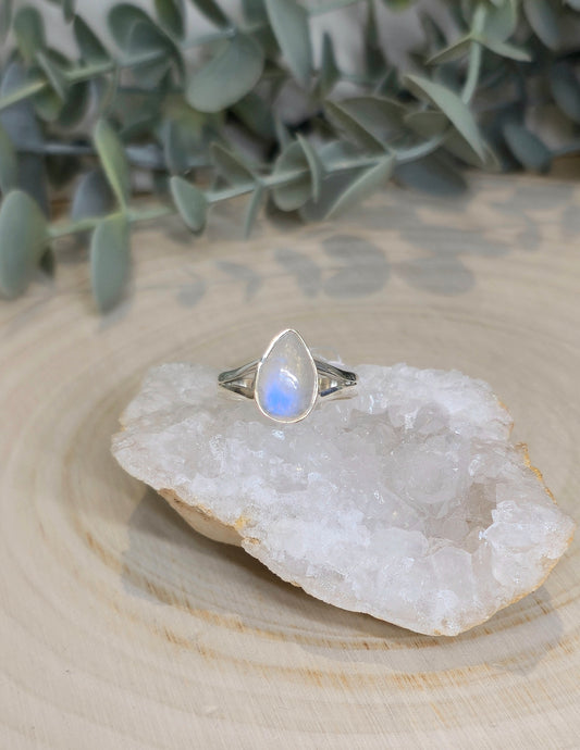 Bague Pierre de lune Arc-en-ciel