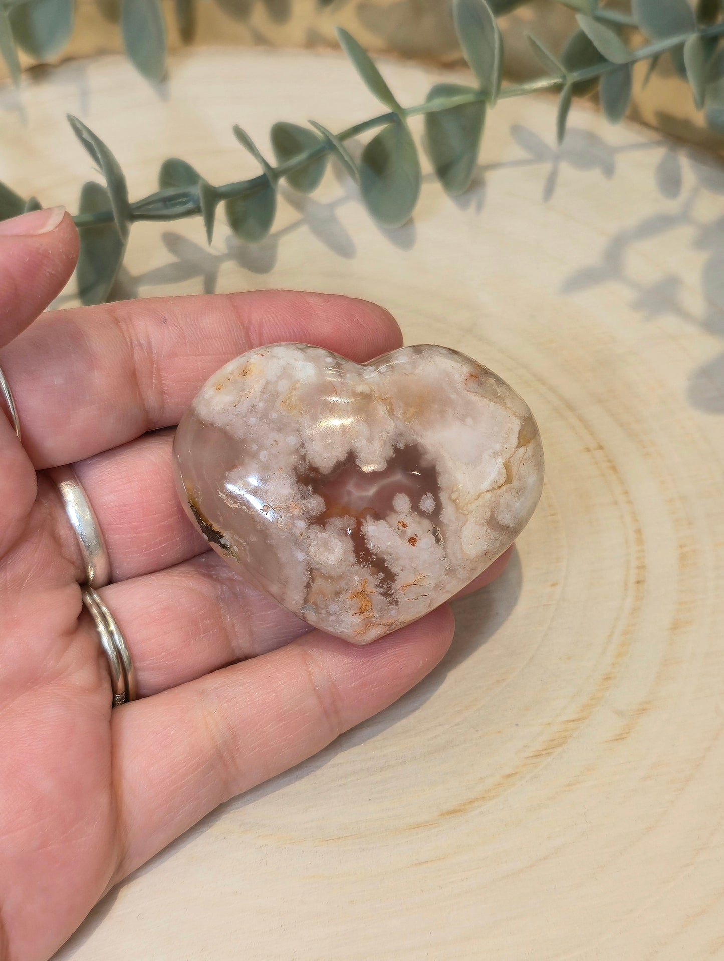 Coeur en Agate Fleur