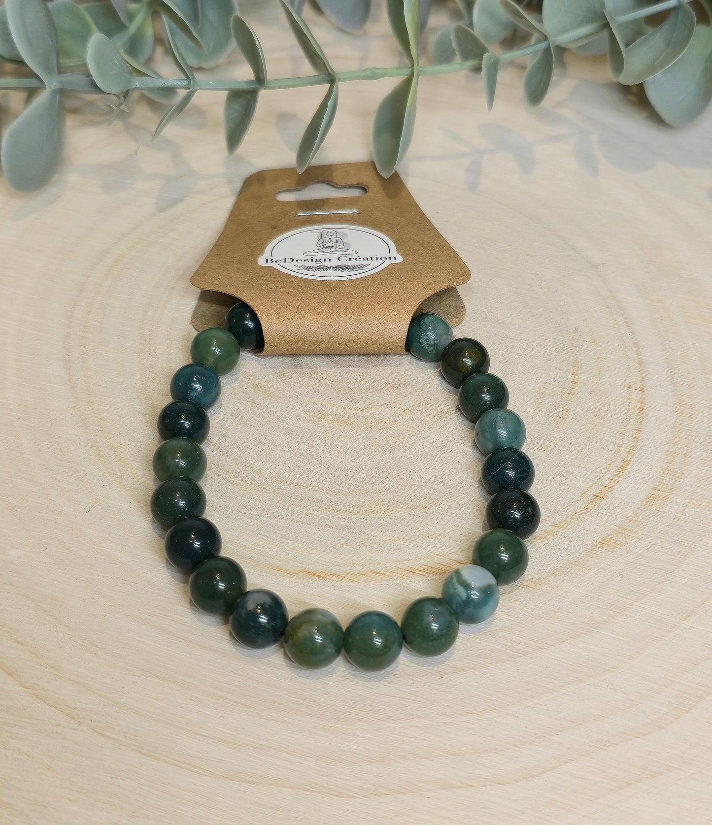 Bracelet Agate mousse 8mm