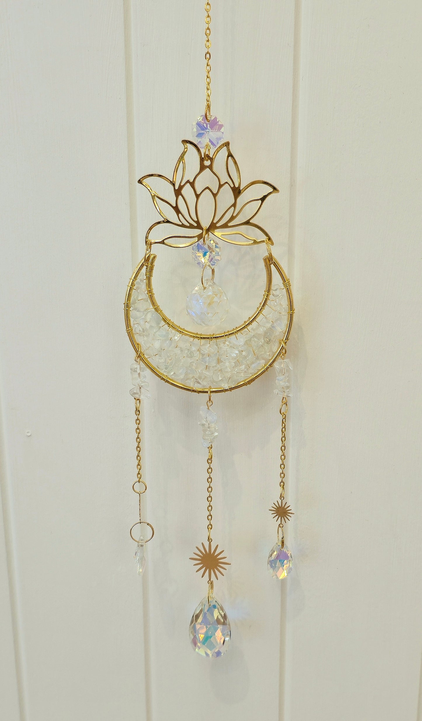Capteur de lumière Lotus/ Lune et Opalite