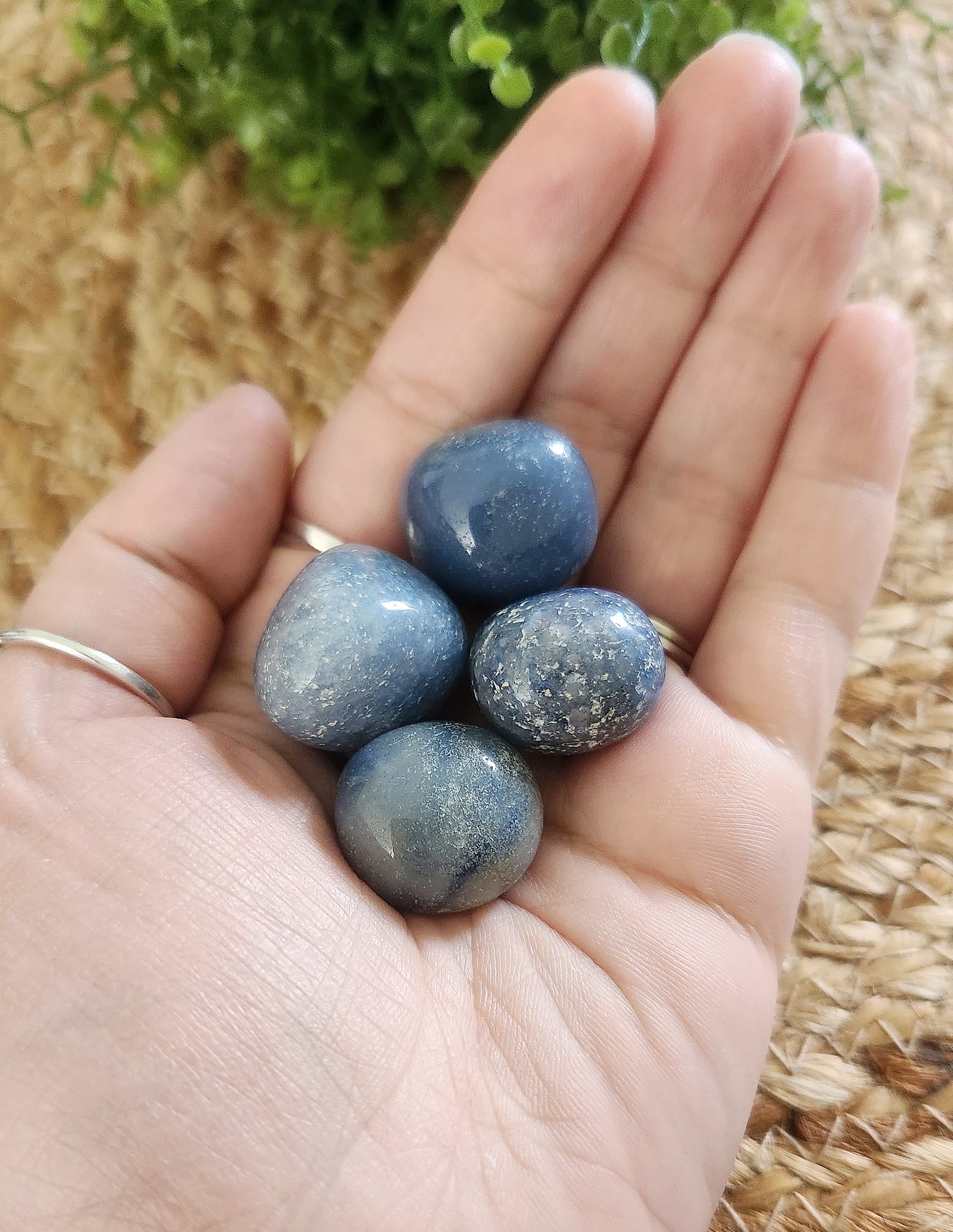 Aventurine bleu barattée