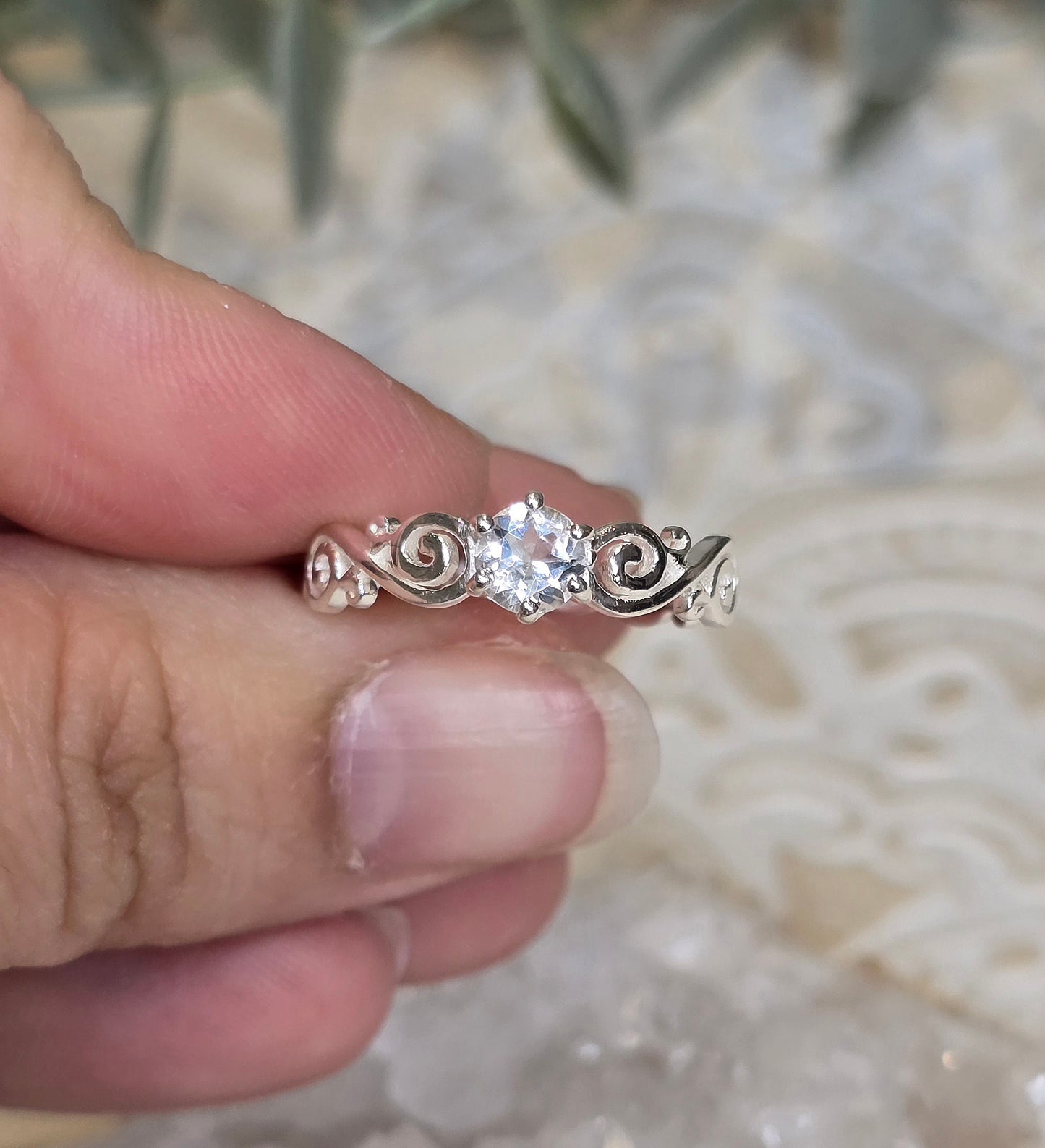 Bague Topaze blanche