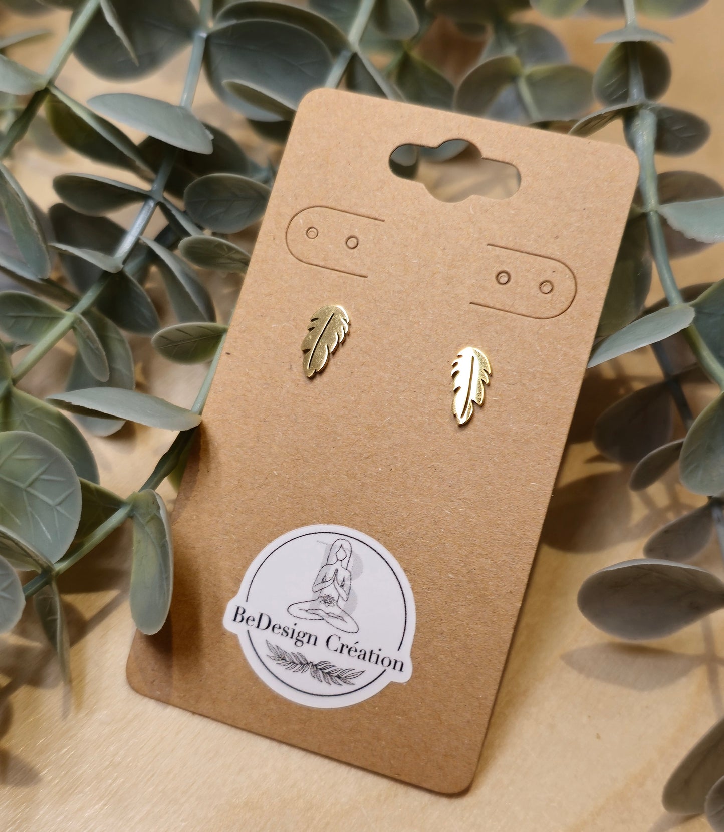 Boucles d’oreilles Plume gold