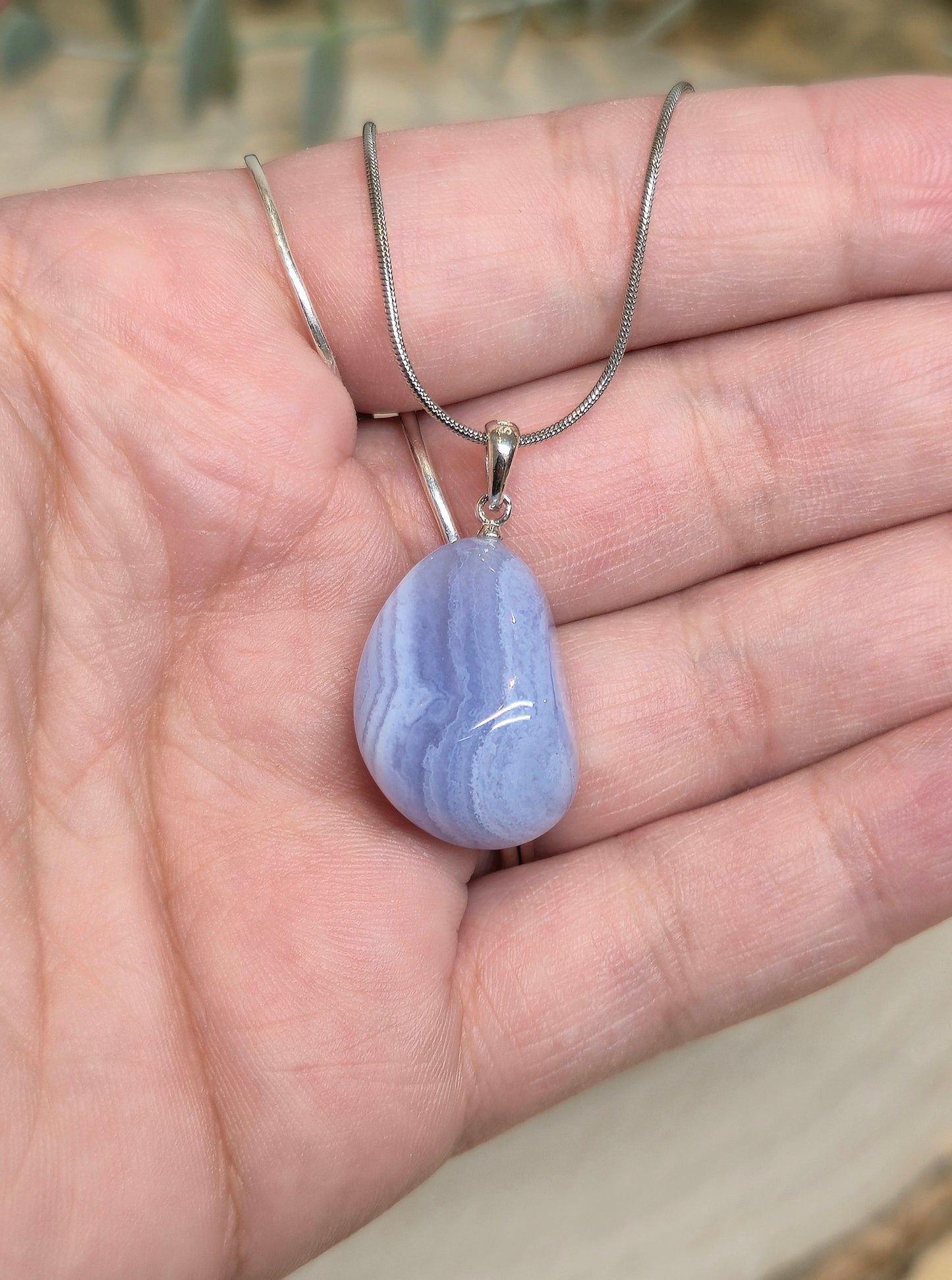Collier Agate Dentelle barattée