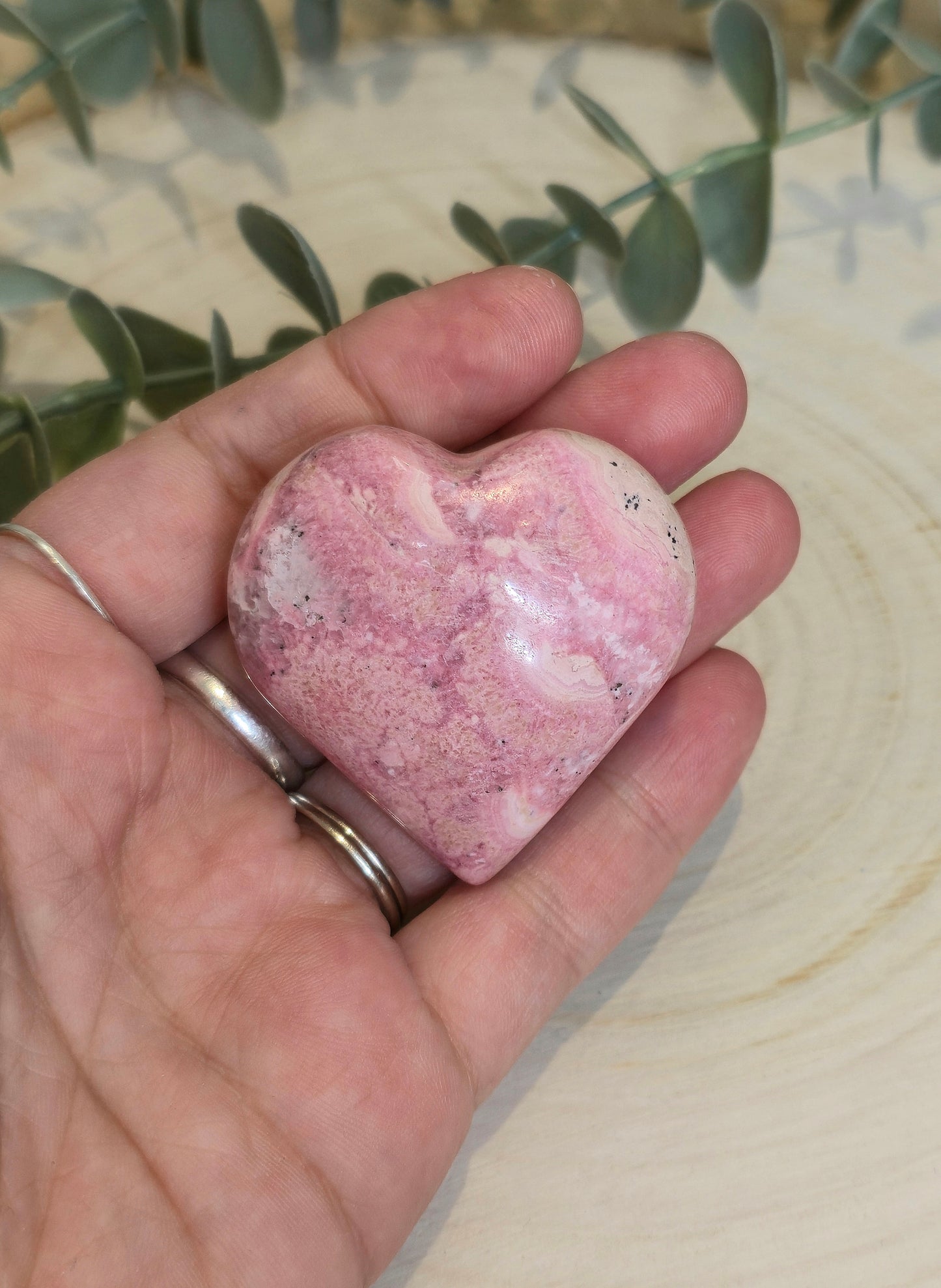 Coeur en Rhodonite du Pérou