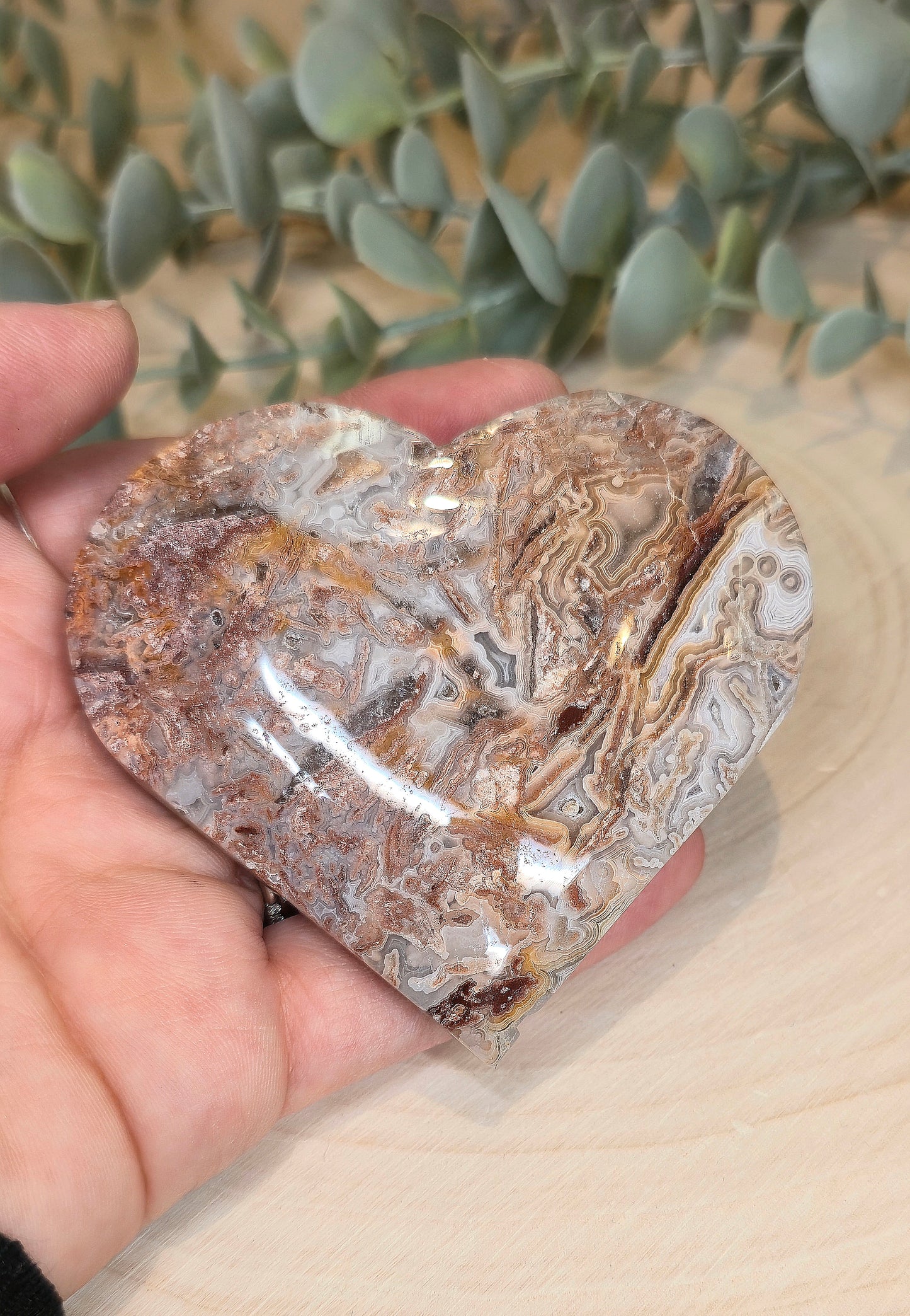 Coeur en Agate Mexicaine