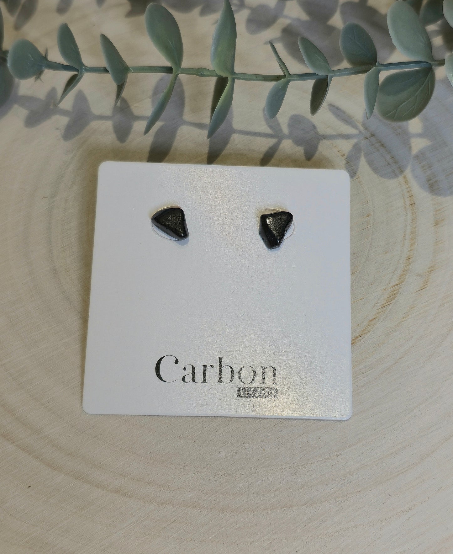 Boucles d’oreilles - C60 barattée (Shungite)