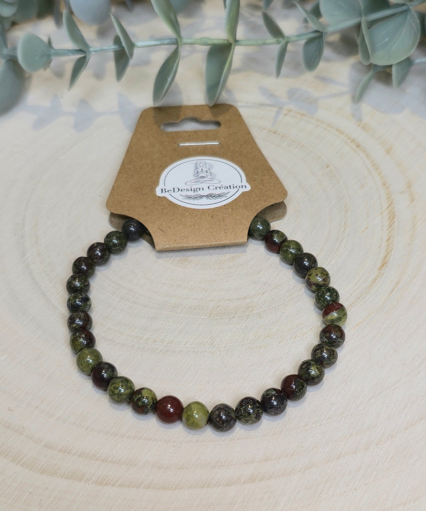 Bracelet Jaspe Sang de dragon 6mm