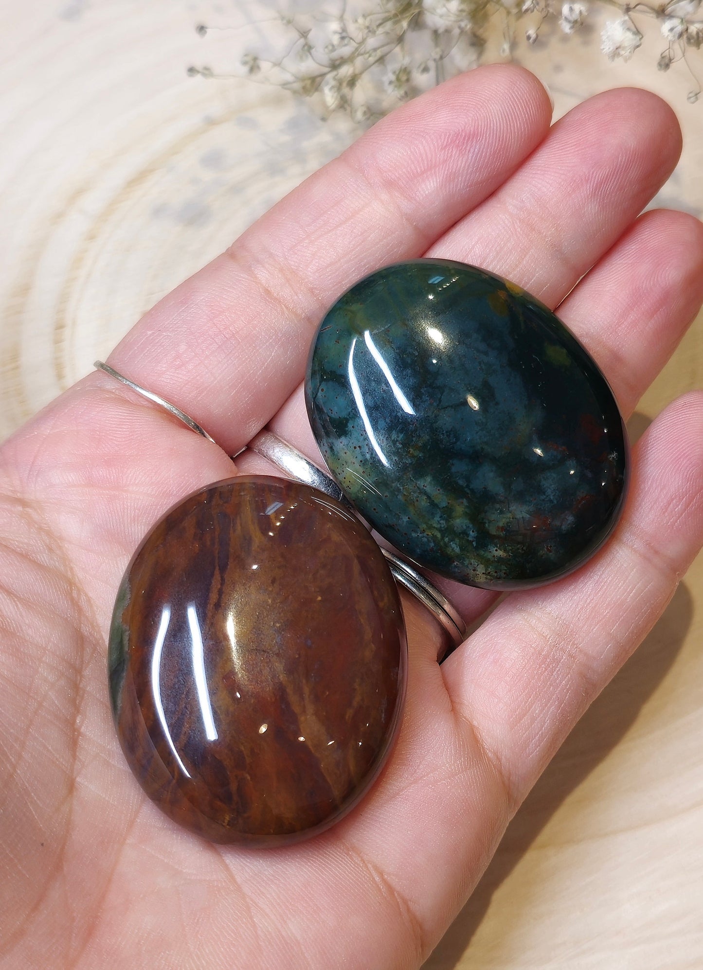 Pierre de paume en Jaspe Fantaisie