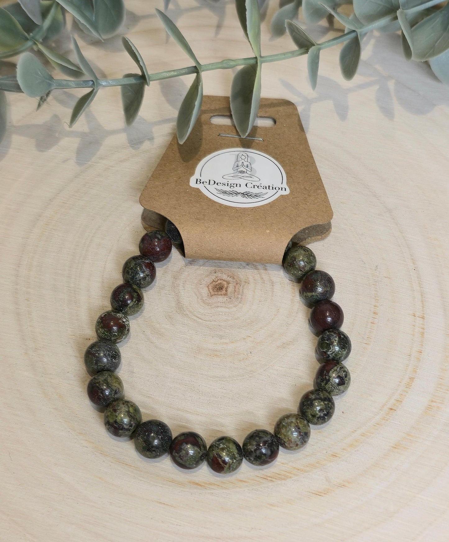 Bracelet Jaspe Sang de dragon 8mm