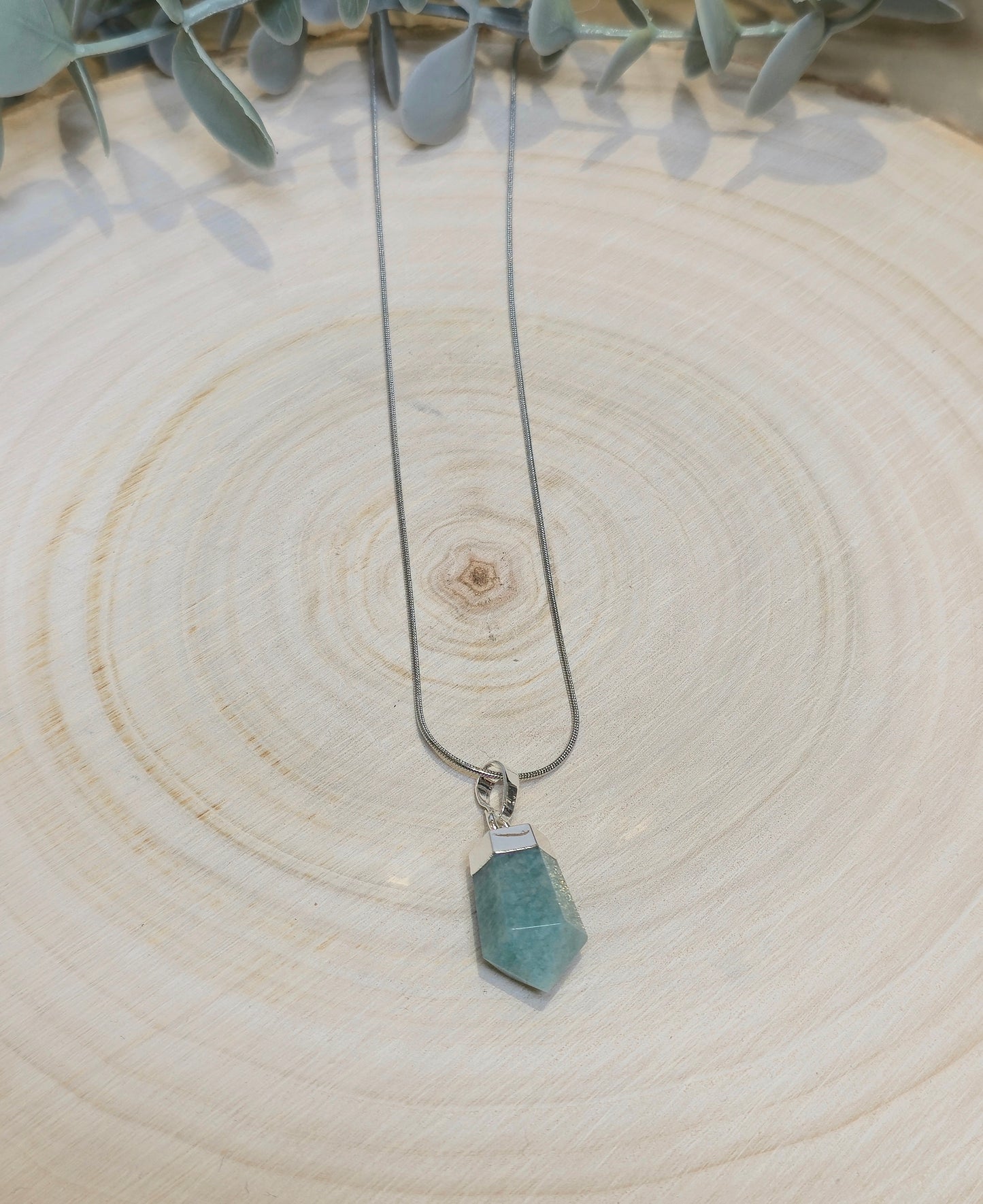 Collier en pointe en Amazonite