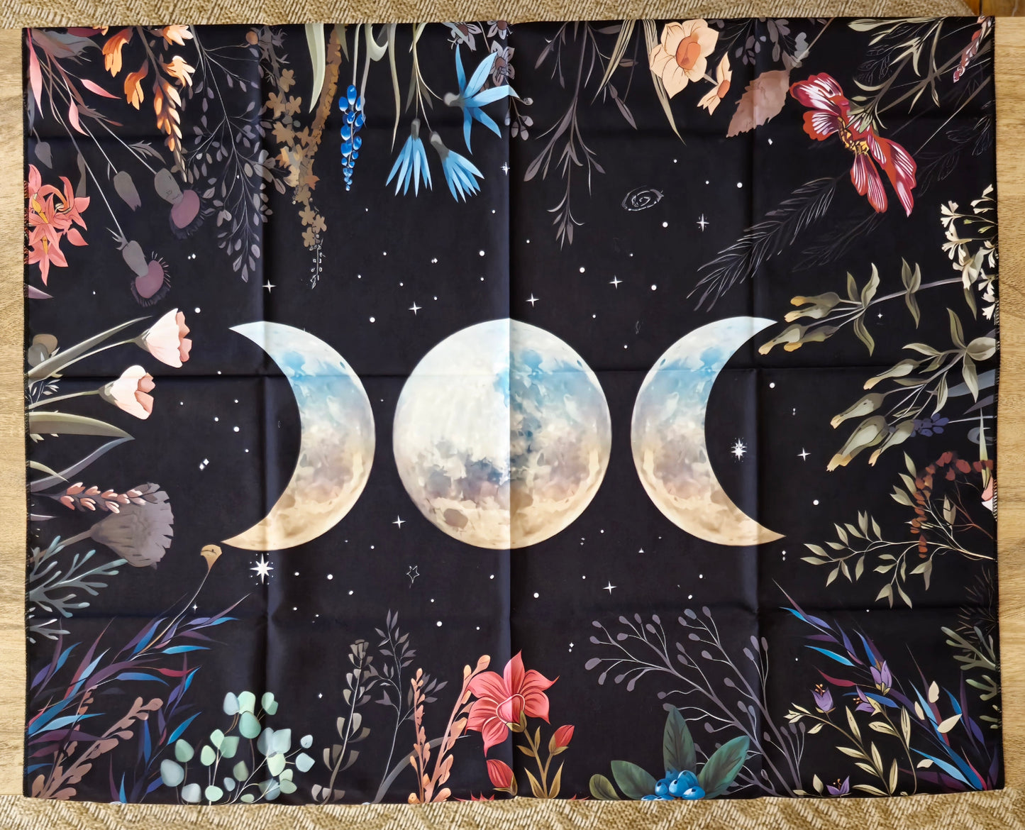 Nappe d’autel Triple lune bleu