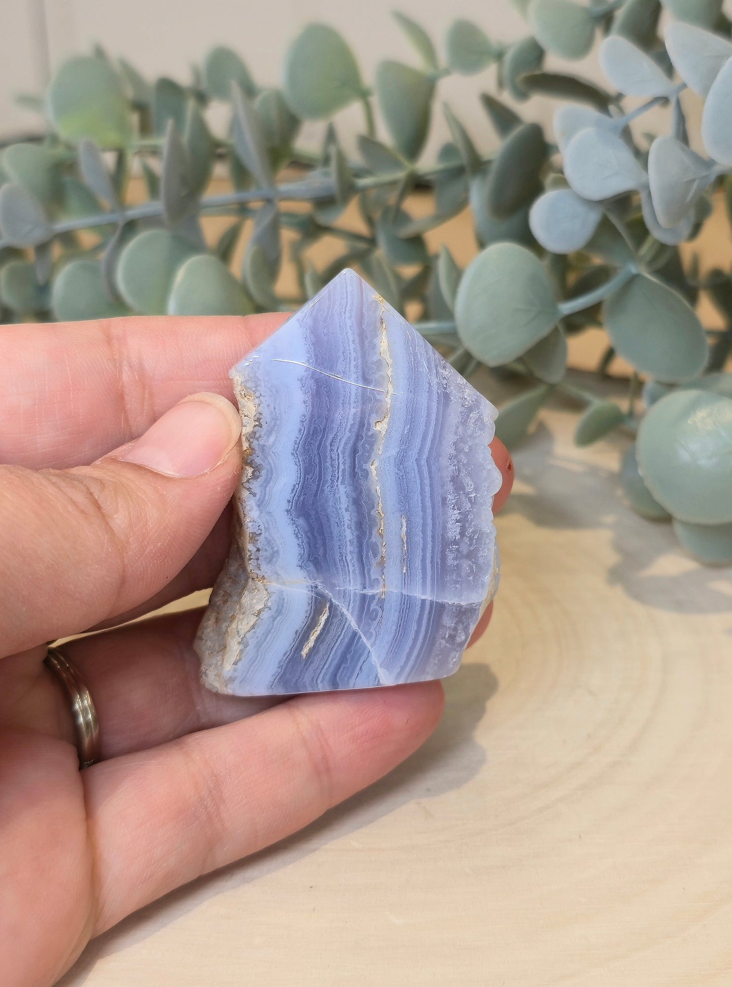 Pointe plate Agate dentelle bleue