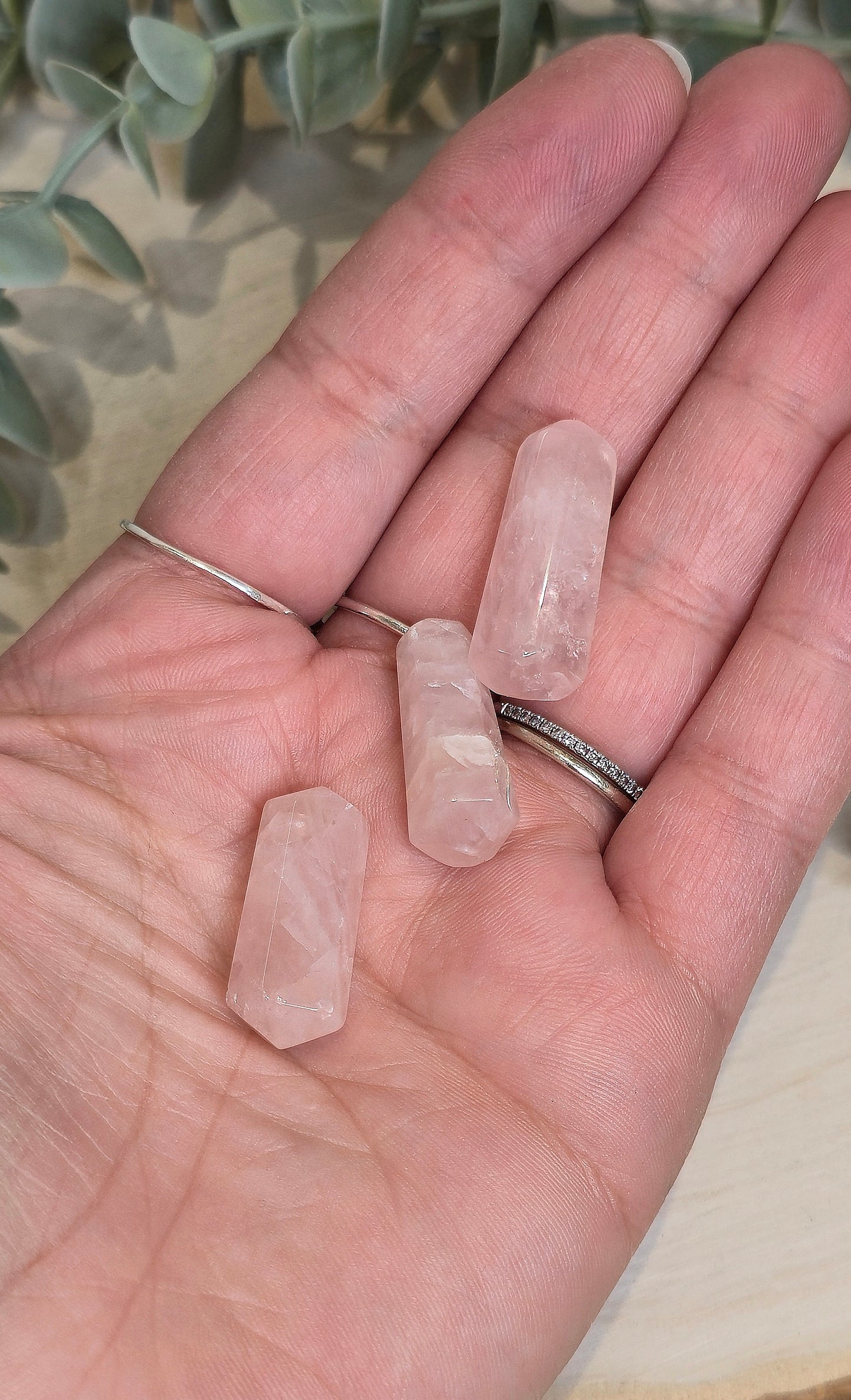 Petite Double Pointe en Quartz rose