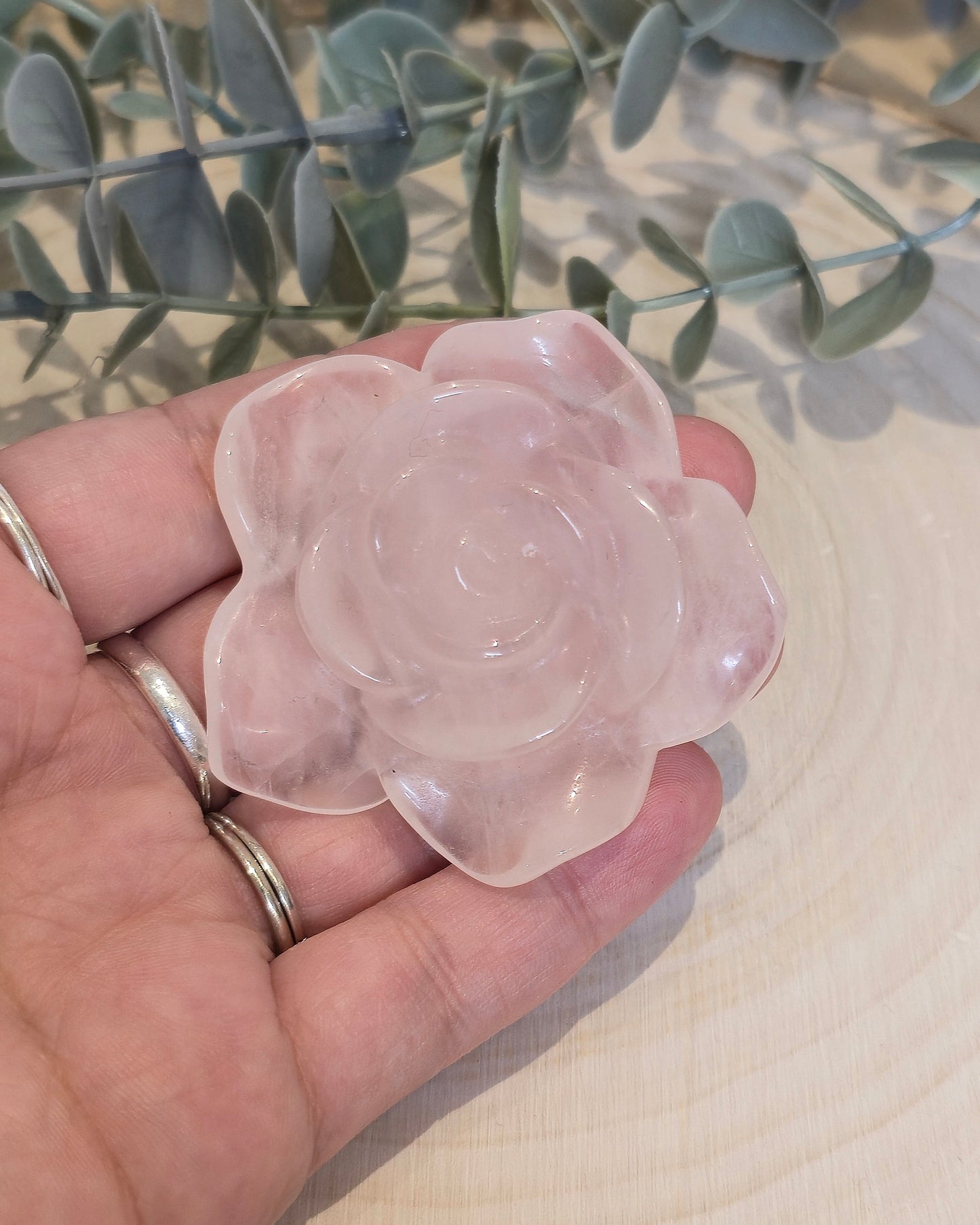 Fleur en Quartz rose (pâle)