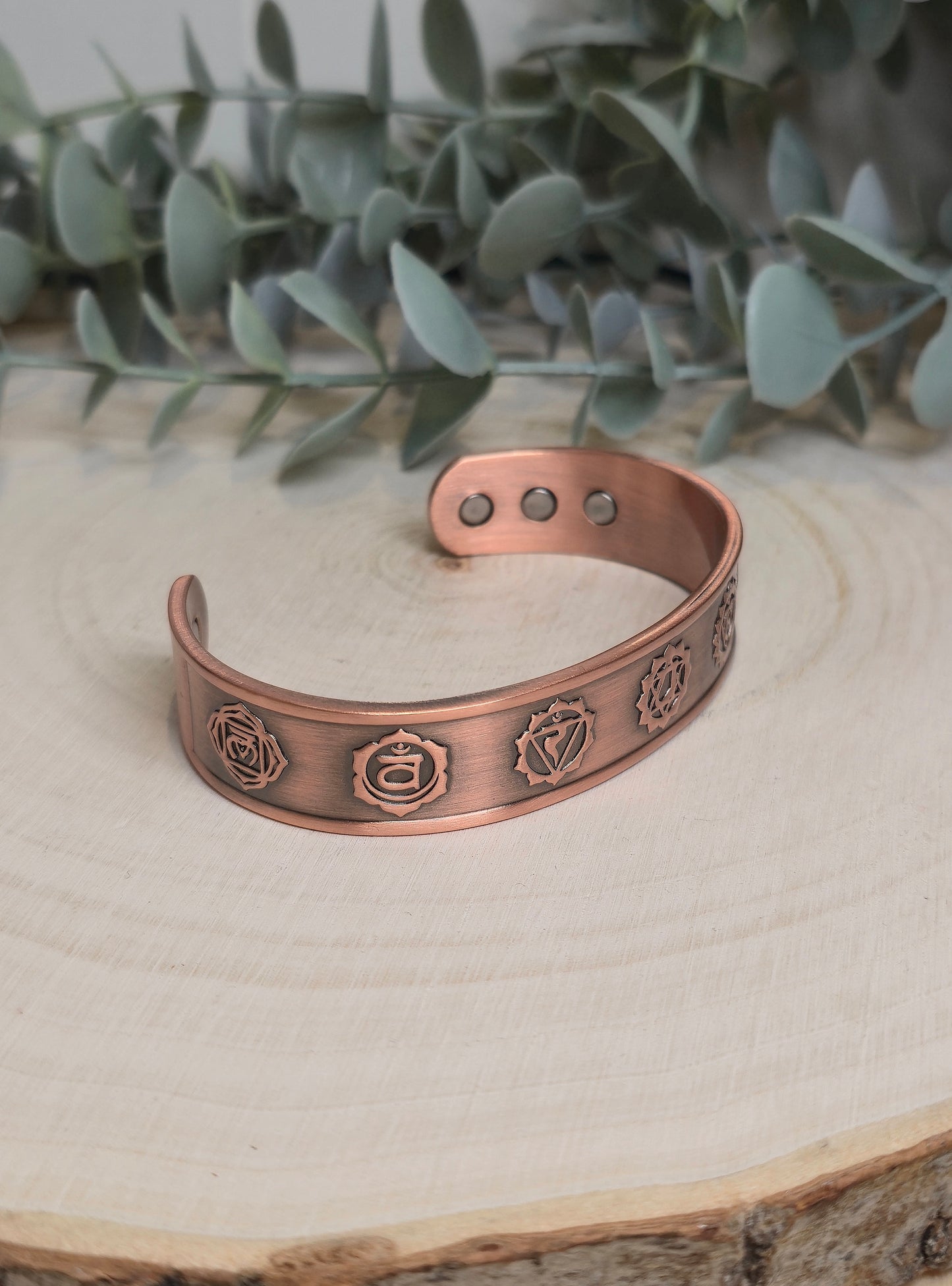 Bracelet de cuivre magnétique Chakras