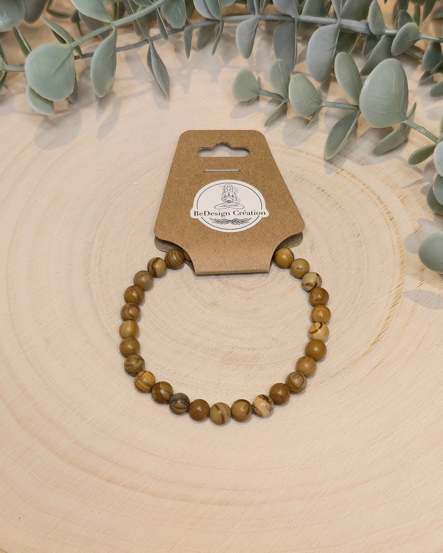 Bracelet Jaspe Bois 6mm