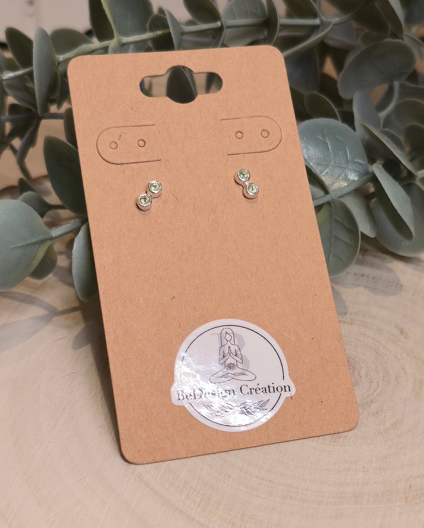 Boucles d'oreilles Péridot double