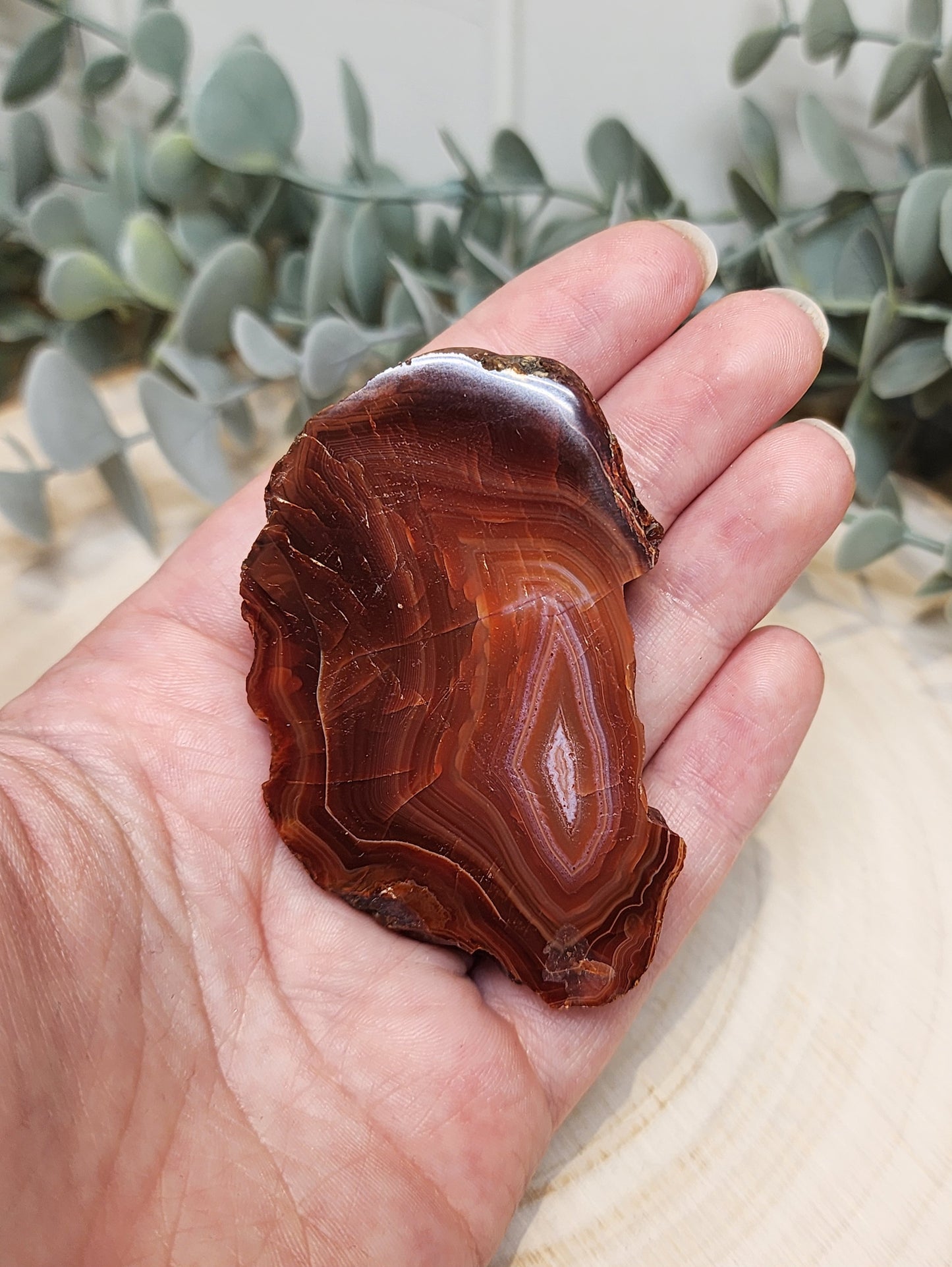 Tranche Agate rouge rubanée