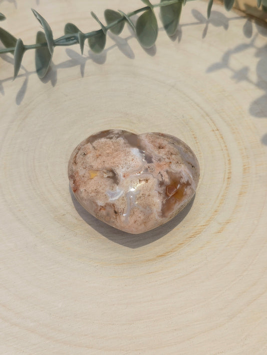 Coeur en Agate Fleur