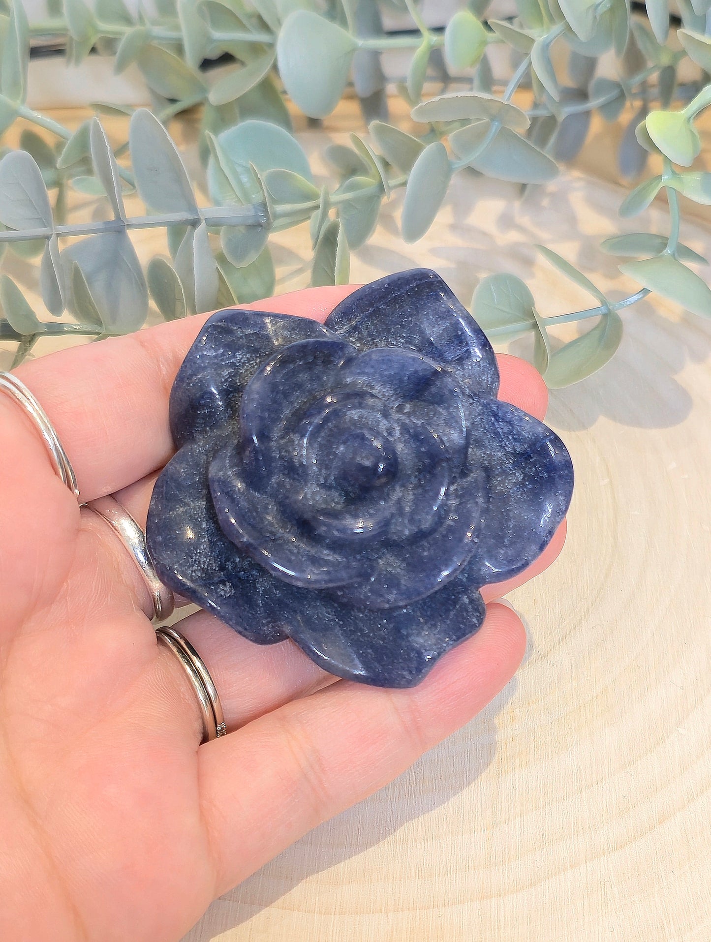 Fleur en Aventurine bleue