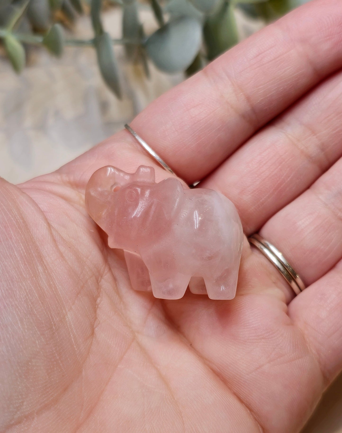 Éléphant Quartz rose