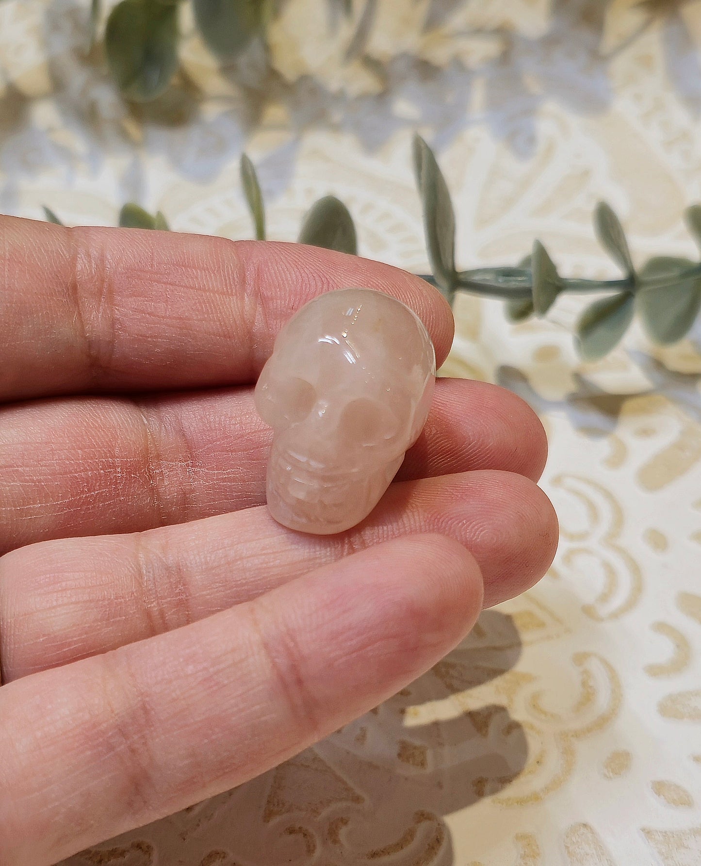 Mini Crâne en Quartz rose