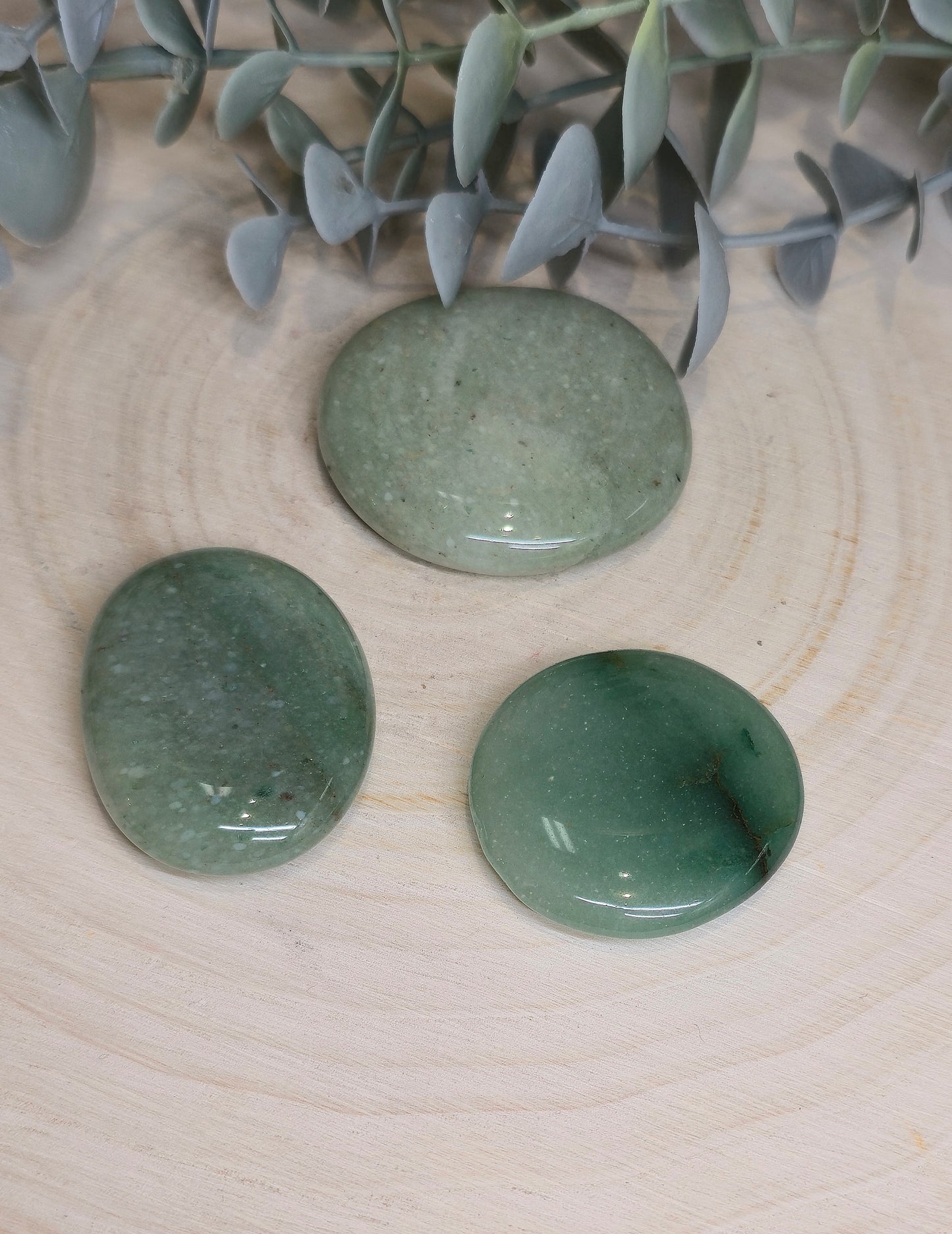 Pierre de paume mince Aventurine verte