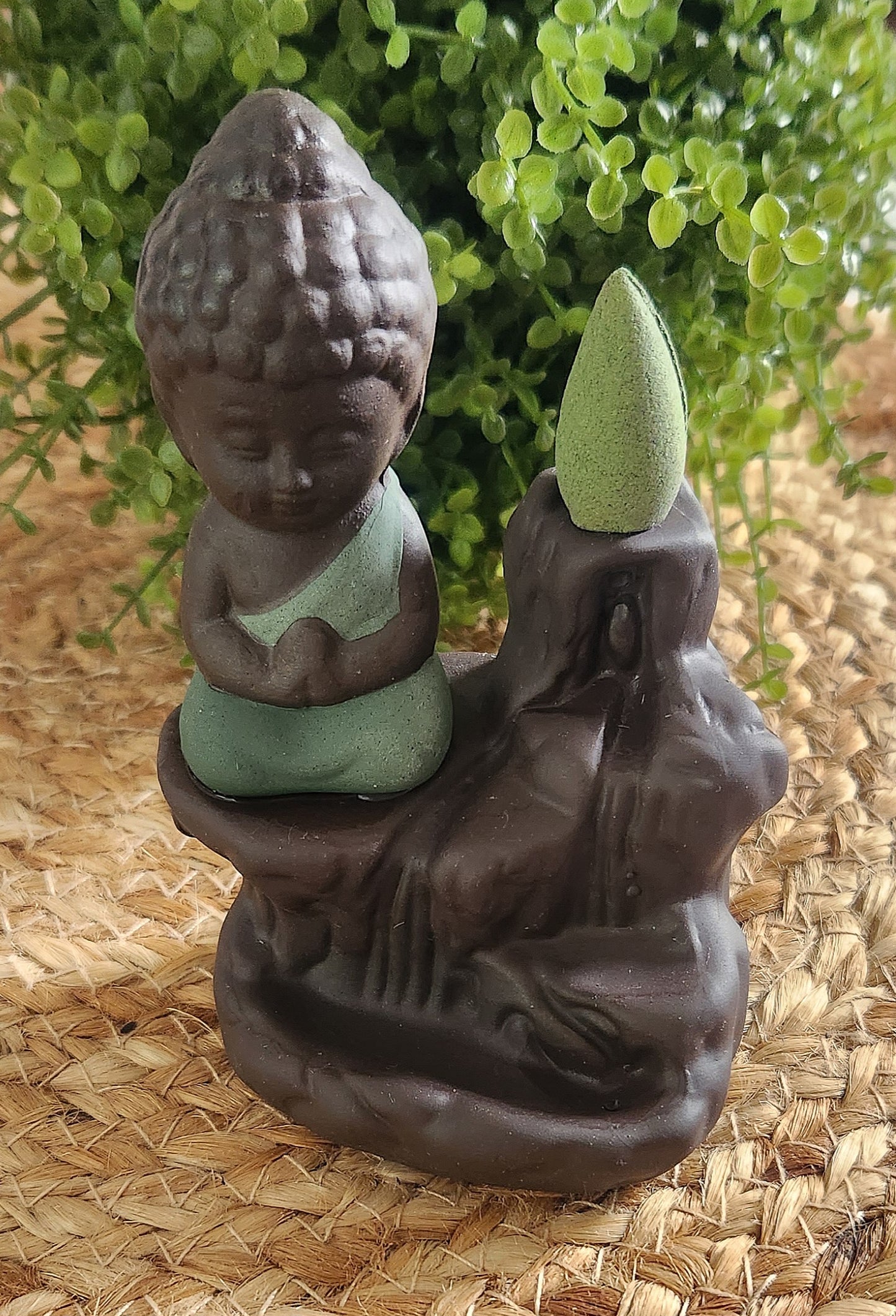 Encensoir backflow Bouddha vert