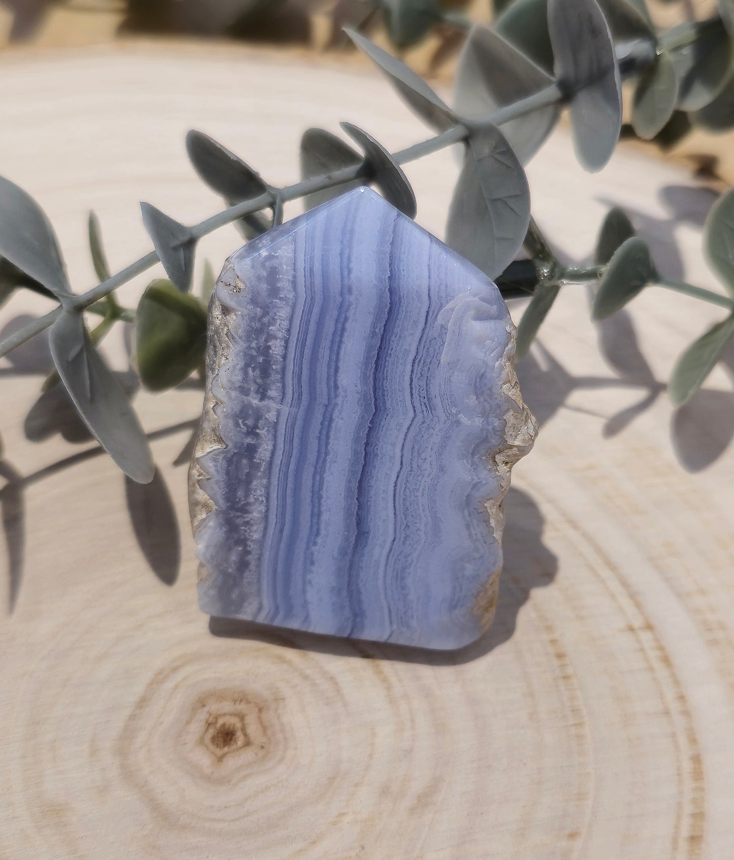Tranche Agate dentelle bleue