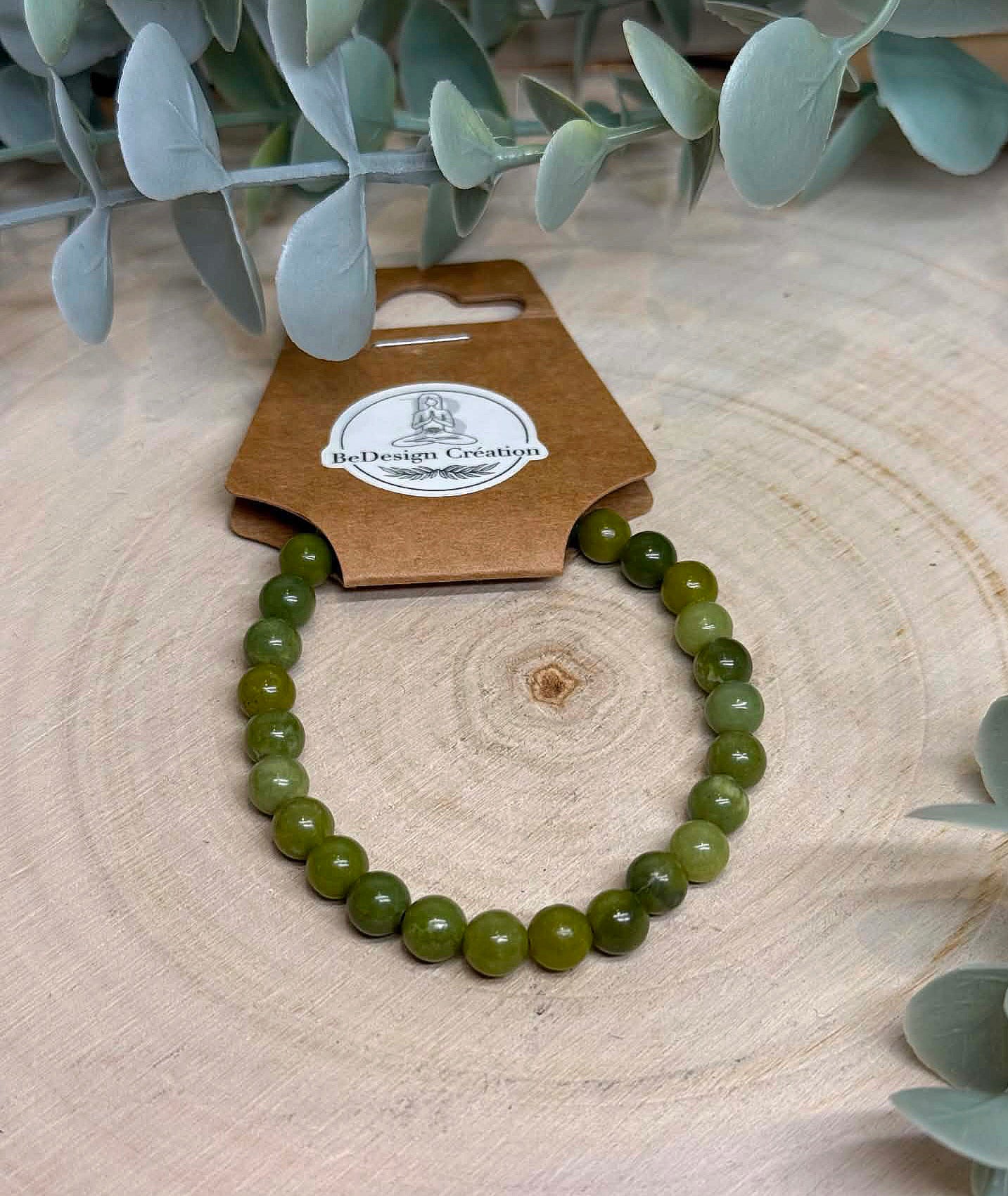 Bracelet Jade Néphrite Canadienne 6mm