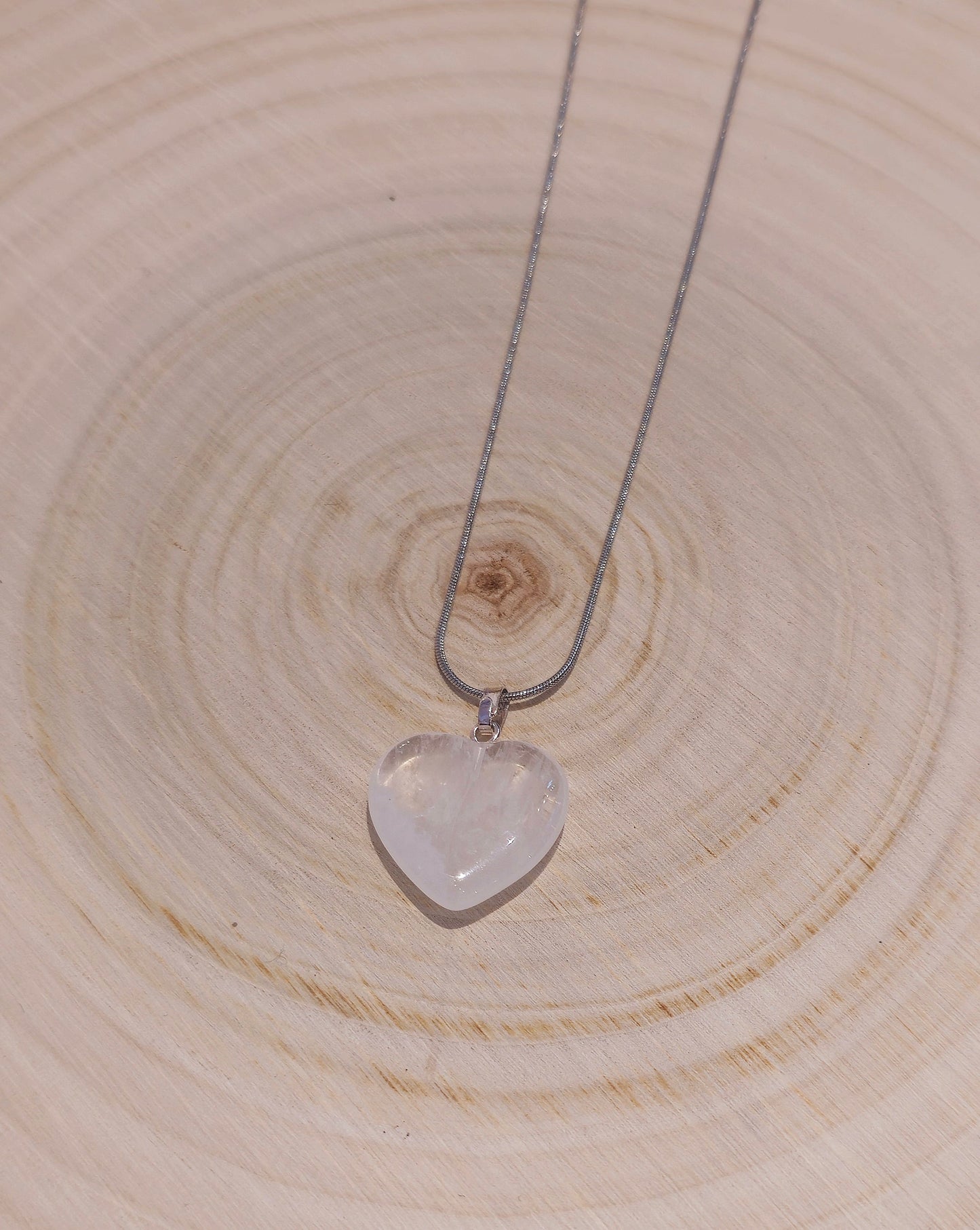 Collier en coeur en Quartz clair