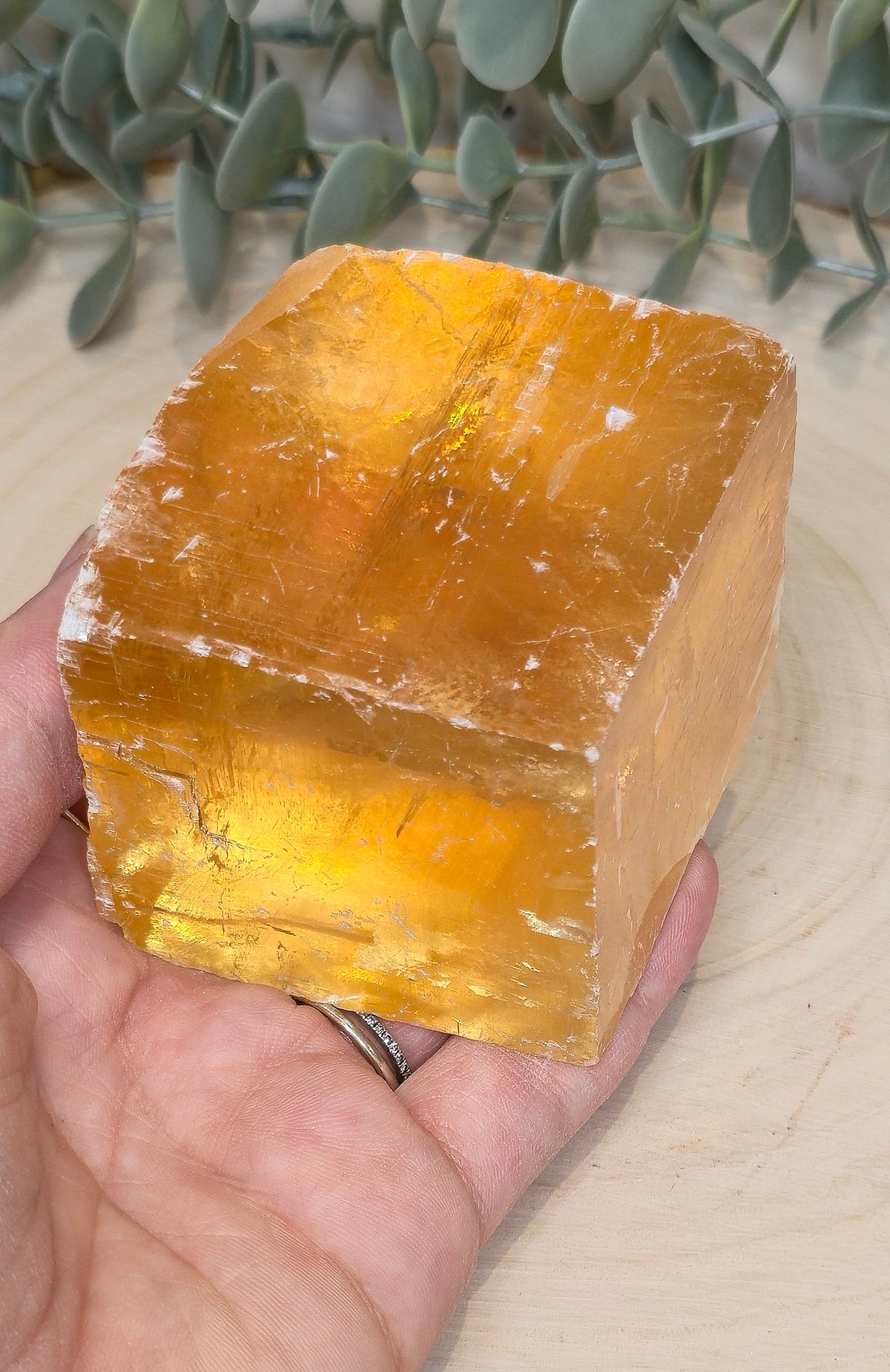 Cube de Calcite optique jaune
