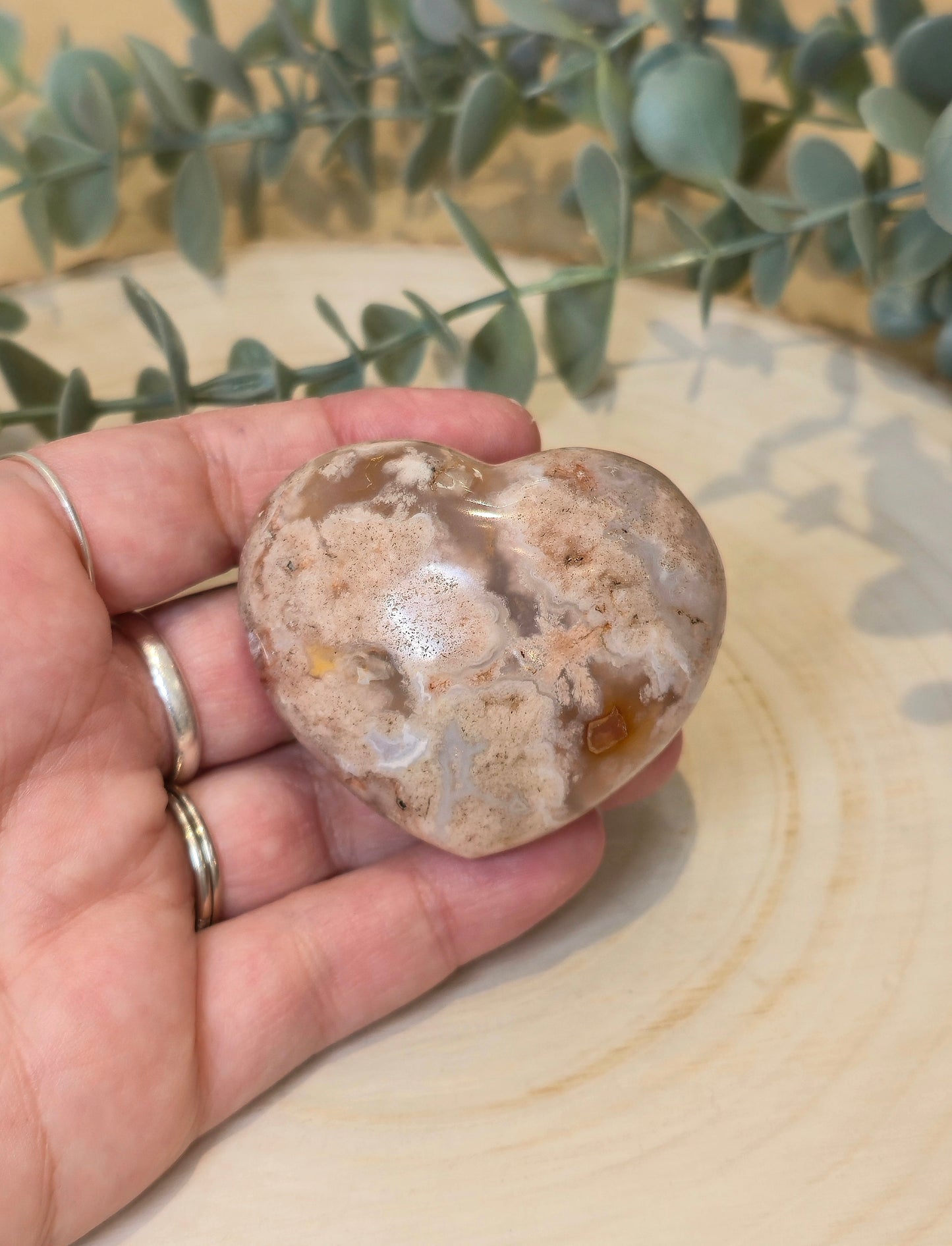Coeur en Agate Fleur