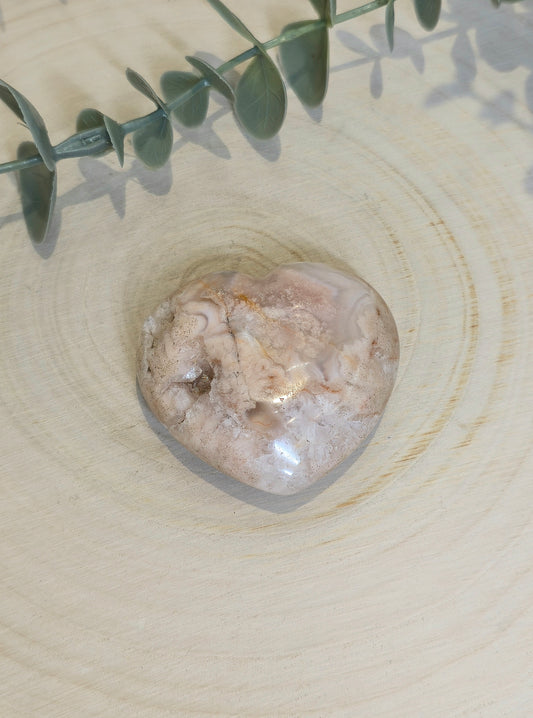 Coeur en Agate Fleur