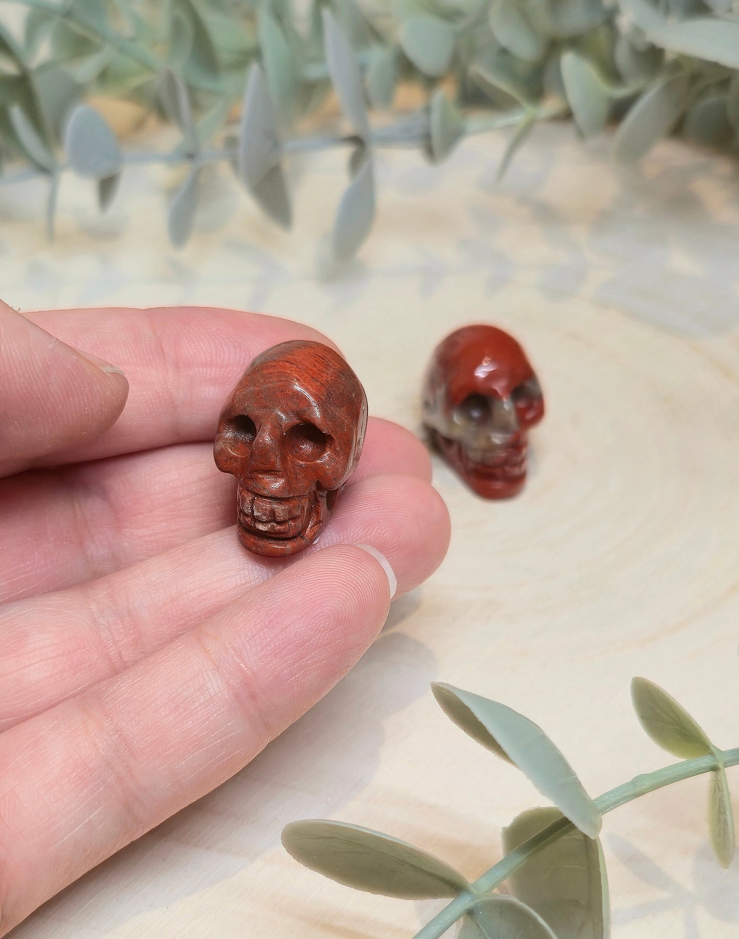 Mini Crâne en Jaspe rouge