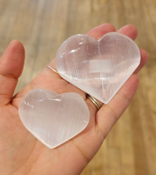 Coeur en Sélénite 1,5" à 2"