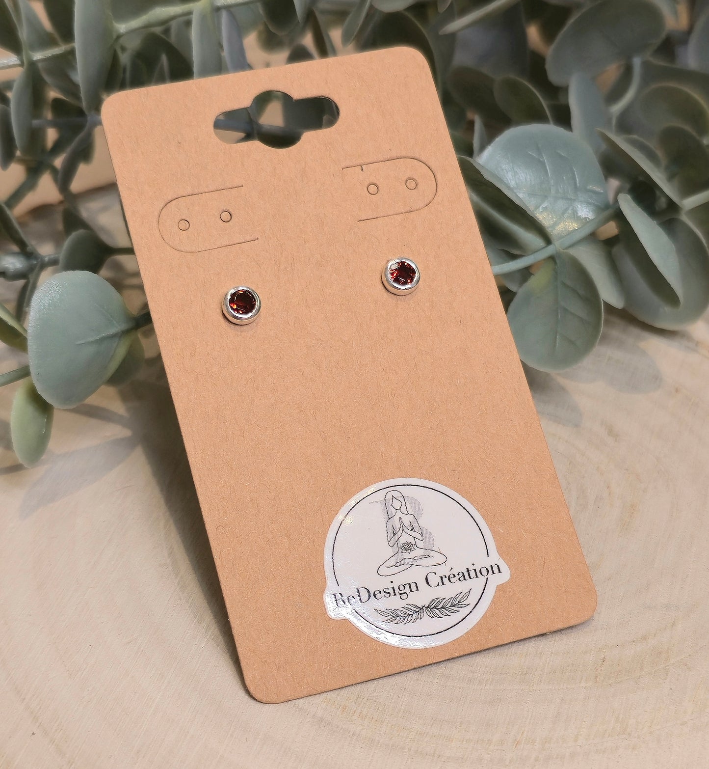 Boucles d'oreilles Grenat