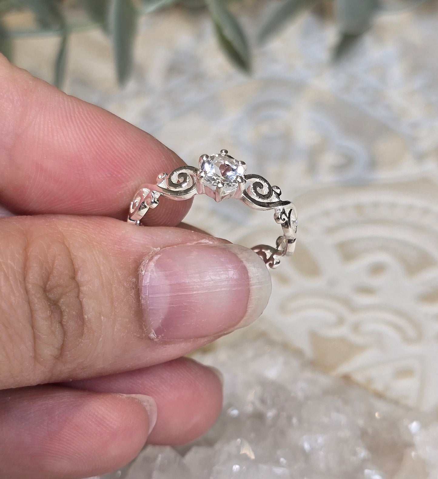 Bague Topaze blanche